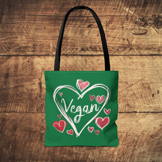 Vegan Hearts Tote Bag Printify