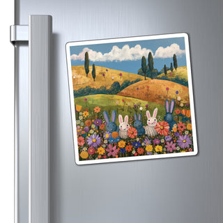 Colorful Bunnies Magnet Printify