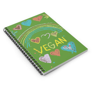 Vegan Hearts Spiral Notebook - Ruled Line