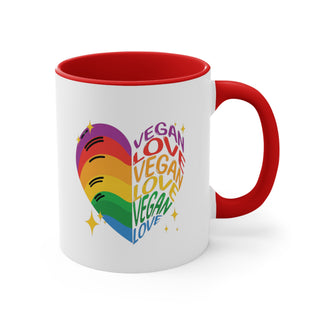 Vegan Love Accent Coffee Mug, 11oz Printify