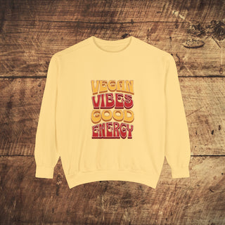 Vegan Vibes Garment-Dyed Sweatshirt Printify