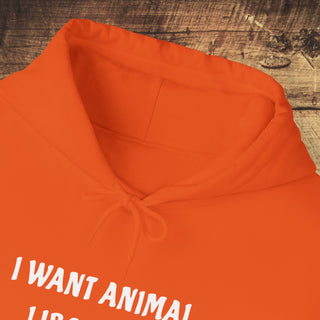 I Want Animal Liberation Heavy Blend™ Hooded Sweatshirt Printify