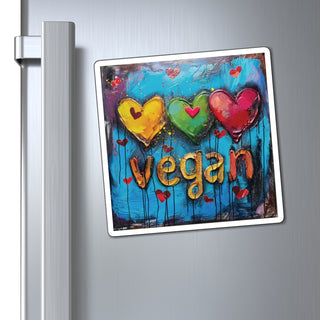 Vegan Hearts Magnet Printify