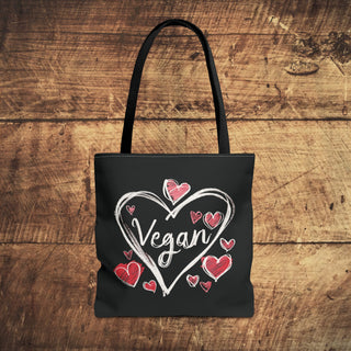 Vegan Hearts Tote Bag Printify