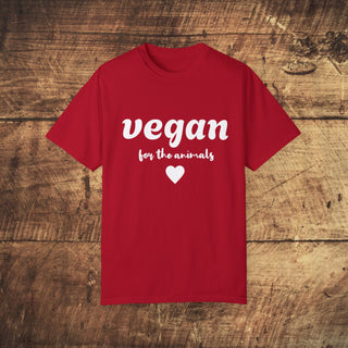 Vegan For The Animals Garment-Dyed T-shirt Printify