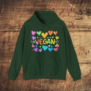 Vegan Hearts Heavy Blend™ Hooded Sweatshirt Printify