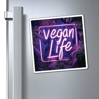 Neon Vegan Life Magnet Printify