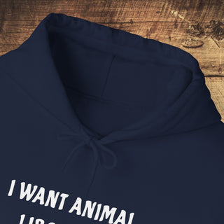 I Want Animal Liberation Heavy Blend™ Hooded Sweatshirt Printify