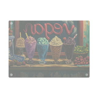 Vegan Ice Cream Tempered Glass Cutting Board Printify