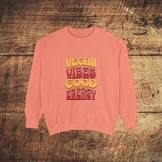 Vegan Vibes Garment-Dyed Sweatshirt Printify