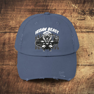 Vegan Beast Unisex Distressed Cap Printify