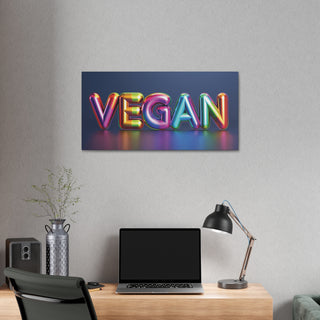 Neon Vegan Classic Stretched Canvas Printify