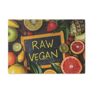 Raw Vegan Tempered Glass Cutting Board Printify