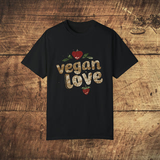 Vegan Love Garment-Dyed T-shirt Printify