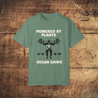 Powered By Plants Garment-Dyed T-shirt Printify