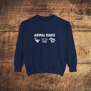 Animal Rights Unisex Garment-Dyed Sweatshirt Printify