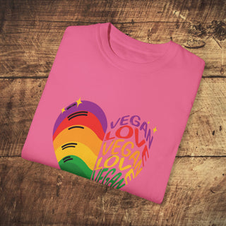 Vegan Love Garment-Dyed T-shirt Printify