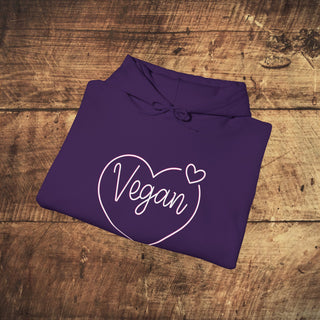 Vegan Hearts Heavy Blend™ Hooded Sweatshirt Printify