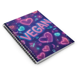 Vegan Hearts Spiral Notebook - Ruled Line Printify