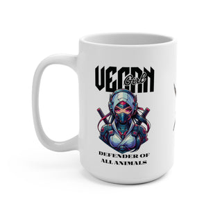 Vegan Girl Warrior Mug 15oz Printify