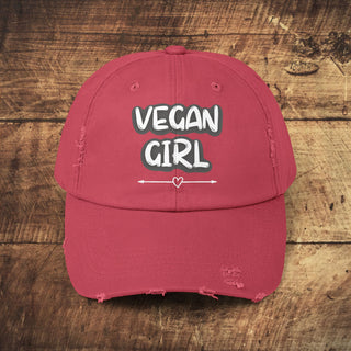 Vegan Girl Distressed Cap