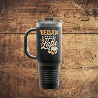 Vegan Food & Latte Insulated Travel Mug, 40oz