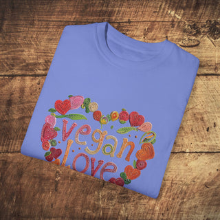 Vegan Love Garment-Dyed T-shirt Printify