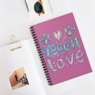 Vegan Love Spiral Notebook - Ruled Line