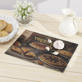 Vegan Pies Tempered Glass Cutting Board Printify