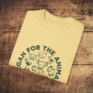 Vegan For The Animals Garment-Dyed T-shirt Printify