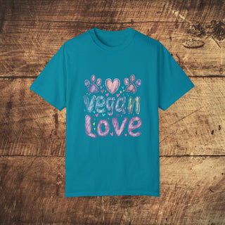 Vegan Love Garment-Dyed T-shirt Printify