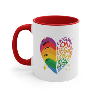 Vegan Love Accent Coffee Mug, 11oz Printify