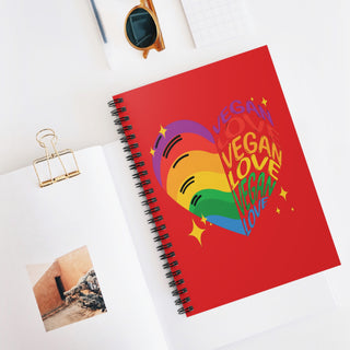 Vegan Love Spiral Notebook - Ruled Line