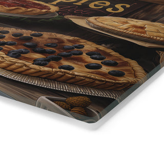 Vegan Pies Tempered Glass Cutting Board Printify