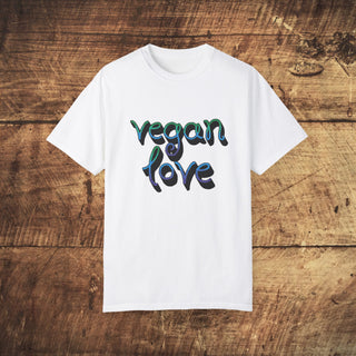 Vegan Love Garment-Dyed T-shirt Printify