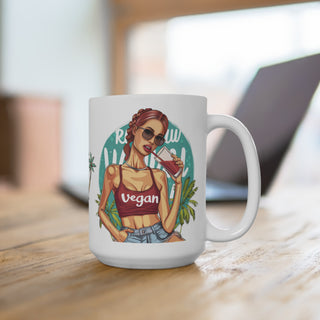 Vegan Girl Coffee Mug 15oz Printify