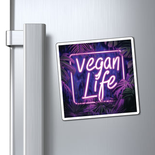 Neon Vegan Life Magnet Printify