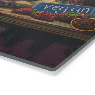 Vegan Ice Cream Tempered Glass Cutting Board Printify