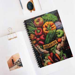 Vegan Life Spiral Notebook - Ruled Line Printify