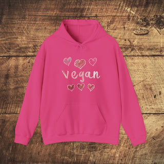 Vegan Hearts Heavy Blend™ Hooded Sweatshirt Printify