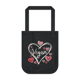 Vegan Hearts Organic Canvas Tote Bag