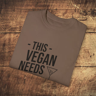 This Vegan Needs A Cocktail Garment-Dyed T-shirt Printify