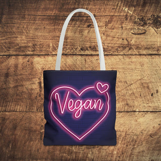 Vegan Heart Tote Bag Printify