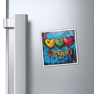 Vegan Hearts Magnet Printify