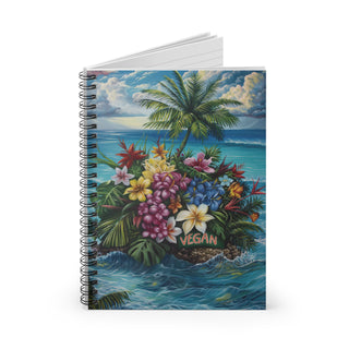 Vegan Island Spiral Notebook - Ruled Line Printify