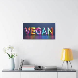 Neon Vegan Classic Stretched Canvas Printify