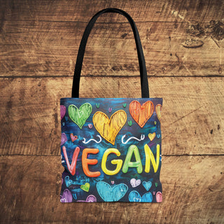 Vegan Hearts Tote Bag Printify