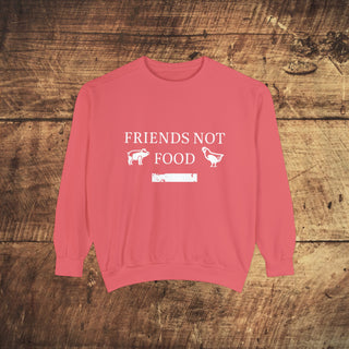 Friends Not Food Garment-Dyed Sweatshirt Printify