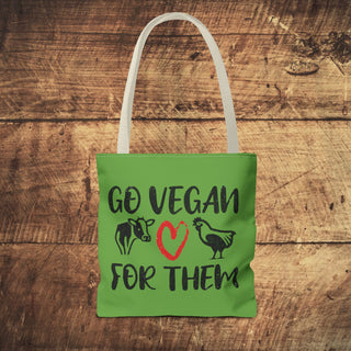 Go Vegan For Them Tote Bag Printify