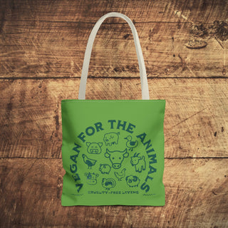 Vegan For The Animals Tote Bag Printify